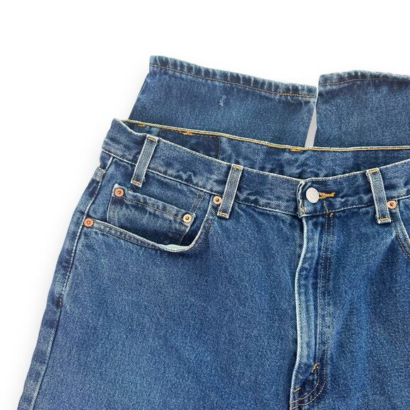 Vintage 90s Levis Jeans 550 Relaxed Fit Cotton Dark Wash Blue Denim Mens W36 L34 - Picture 9 of 16